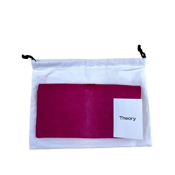 Theory Hot Pink Hair On Leather Simple Clutch - Picture 2 of 7